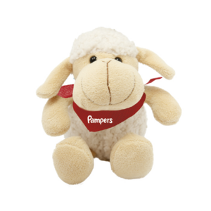 A2527, Muñeco de peluche con forma de oveja. Cuenta con bufanda a color para impresión del logotipo, la cual la puede solicitar por separado.