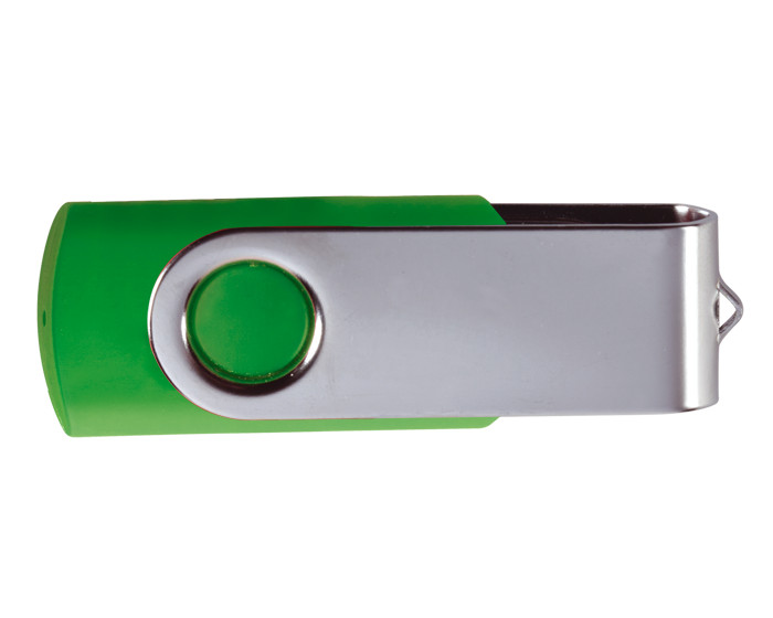 USB10-8G, Memoria USB 2.0 con protector de metal giratorio y cuerpo de goma plástica en color. Placa de metal para grabado. Disponible en 4, 8, 16 y 32 GB. Presentación: caja en color blanco.